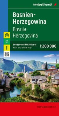 Bosnien-Herzegowina, Straďż˝en- und Freizeitkarte 1:200.000, freytag & berndt