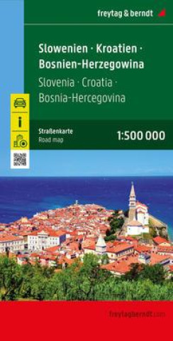 Slowenien - Kroatien - Bosnien-Herzegowina, Straďż˝enkarte 1:500.000, freytag & berndt
