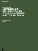 Abhandlungen des Ukrainischen Wissenschaftlichen Institutes in Berlin. Band 2