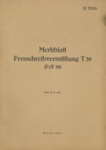 D 775/5 Merkblatt Fernschreibvermittlung T 39 (FsV 39)