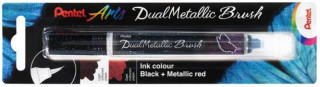 Pentel Dual Metallic Brush štětečkový popisovač - černý