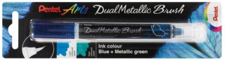 Pentel Dual Metallic Brush štětečkový popisovač - modrý