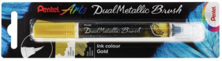 Pentel Dual Metallic Brush štětečkový popisovač - zlatý