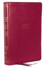 Nkjv, Compact Center-Column Reference Bible, Leathersoft, Dark Rose, Red Letter, Comfort Print