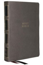 Kjv, Compact Center-Column Reference Bible, Leathersoft, Gray, Red Letter, Thumb Indexed, Comfort Print