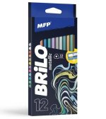 Pastelky MFP 12 ks Metalické triangular s ořezávátkem