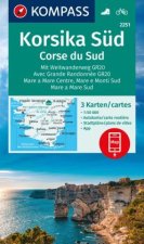 KOMPASS Wanderkarten-Set 2251 Korsika Süd. Mit Weitwanderweg GR20 / Corse du Sud. Avec Grande Randonnée GR20 (3 Karten) 1:50.000