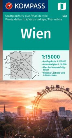 KOMPASS Stadtplan Stadtplan Wien 1:15.000