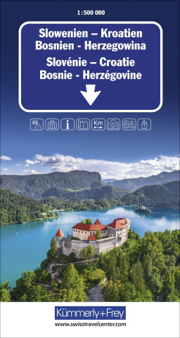Slowenien - Kroatien - Bosnien-Herzegowina Strassenkarte 1:500 000