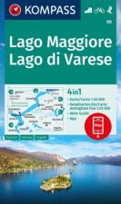 KOMPASS Wanderkarte 90 Lago Maggiore, Lago di Varese 1:50.000