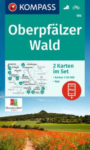 KOMPASS Wanderkarten-Set 186 Oberpfälzer Wald (2 Karten) 1:50.000