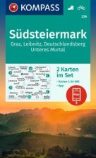KOMPASS Wanderkarten-Set 226 Südsteiermark, Graz, Leibnitz, Deutschlandsberg, Unteres Murtal (2 Karten) 1:50.000
