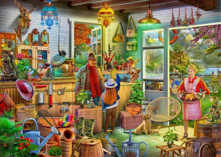 Brain Tree - Fishing Shed 1000 Pieces Jigsaw Puzzle for Adults: With Droplet Technology for Anti Glare & Soft Touch