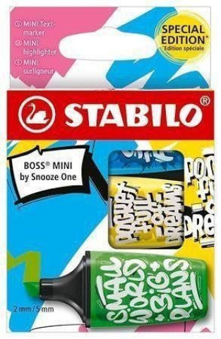 STABILO BOSS MINI by Snooze One - modrá, žlutá, zelená