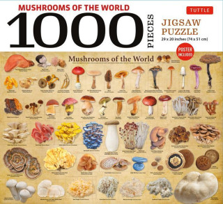 Vintage Botanical Mushrooms - 1000 Piece Jigsaw Puzzle: Finished Puzzle Size 29 X 20 Inch (74 X 51 CM); A3 Sized Poster