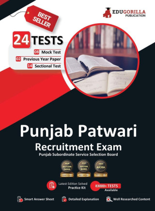 Punjab Patwari Recruitment Exam 2023 - 8 Mock Tests, 14 Sectional Tests and 2 Previous Year Papers (1400 Solved Questions) with Free Access To Online