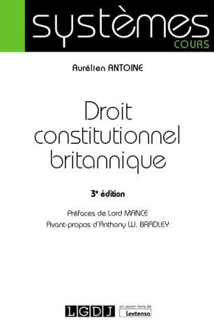 Droit constitutionnel britannique, 3ème édition