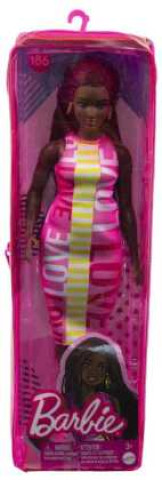 Barbie Fashionistas Puppe im ärmellosen Kleid mit Love Aufschrift