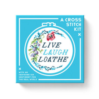 Live Laugh Loathe Cross Stitch Kit (Brass Monkey,Galison)(Hračka)