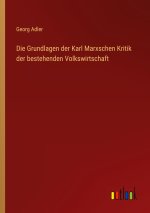 Die Grundlagen der Karl Marxschen Kritik der bestehenden Volkswirtschaft