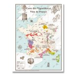 Carte des Vignobles et Vins de France - Affiche 50x70cm
