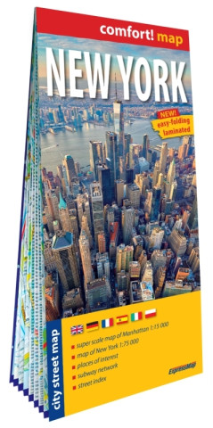 New York 1/75.000, 1/15.000 (carte grand format laminée - plan de ville) - Anglais