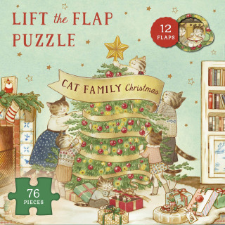Cat Family Christmas Lift-The-Flap Puzzle: Count Down to Christmas: 12 Flaps: 76 Pieces