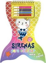 SIRENAS PARA COLOREAR CON PEGATINAS