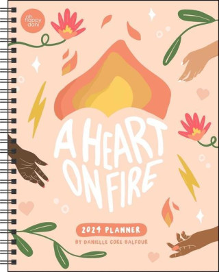 Heart on Fire 12-Month 2024 Monthly/Weekly Planner Calendar