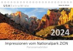 Impressionen vom Nationalpark ZION Panoramabilder (Tischkalender 2024 DIN A5 quer)