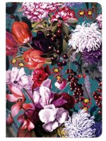 Heft A6 Blumenbouquet petrol