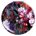 Klappspiegel Blumenbouquet petrol