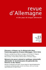 Revue d’Allemagne et des pays de langue allemande Tome 55 Numéro 1