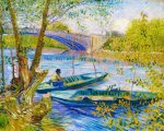 Sada pro křížkové vyšívání - Van Gogh: Rybolov na jaře, Pont de Clichy 32 x 40 cm