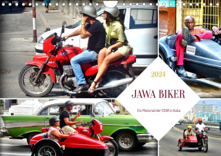JAWA BIKER - Ein Motorrad der CSSR in Kuba (Wandkalender 2024 DIN A4 quer)