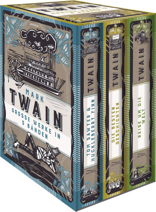 Twain, Mark (3 Bände im Schuber: Tom Sawyer und Huckleberry Finn; Die besten Geschichten; Reise um die Welt)