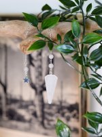 Pendule Hexagonal en Cristal de roche et charm Etoile