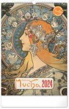 Kalendář 2024 nástěnný: Alfons Mucha, 33 × 46 cm