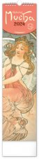 Kalendář 2024 nástěnný: Alfons Mucha, 12 × 48 cm