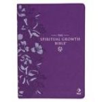 Spiritual Growth Bible, Study Bible, NLT - New Living Translation Holy Bible, Faux Leather, Purple Debossed Floral