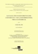 Katalog der Handschriften der Universiats- und Landesbibliothek Tirol in Innsbruck. Teil 9: Cod. 801-950