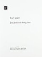 Das Berliner Requiem Vocal Score: Vocal Score