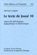 Le texte de Josue 10: Approche philologique, epigraphique et diachronique
