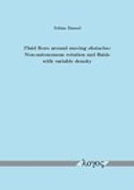 Fluid flows around moving obstacles: Non-autonomous rotation and fluids with variable density