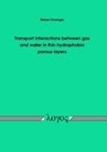 Transport interactions between gas and water in thin hydrophobic porous layers