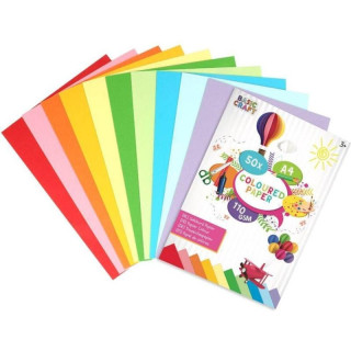 Basic Craft Sada barevných papírů A4 / 50 listů, 110g