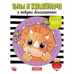 Baw się kolorami z miłymi dinozaurami z naklejkami