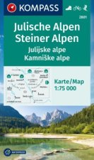KOMPASS Wanderkarte 2801 Julische Alpen/Julijske alpe, Steiner Alpen/Kamniske alpe 1:75.000