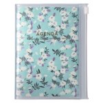 MARK'S 2023/2024 Taschenkalender A6 vertikal, Flower Pattern, Turquoise