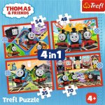 Trefl Puzzle Mašinka Tomáš 4v1 (35,48,54,70 dílků)